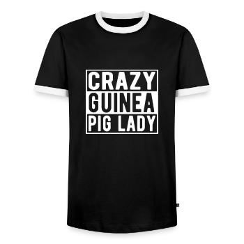 Amoureux du cochon d’Inde Propriétaire du cochon d’Inde - T-shirt contrasté Homme - noir/blanc - Devant - AI Model Female 172 light (172cm) & AI Model Male 178 light (178cm)