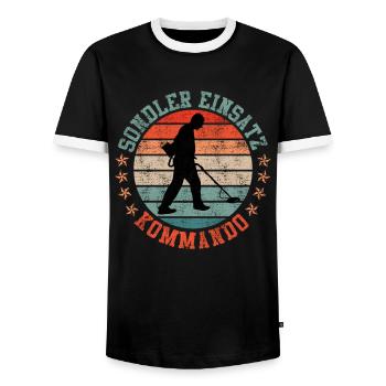 Sondler Einsatz Kommando Schrottsammler - Männer Kontrast-T-Shirt - Schwarz/Weiß - Vorne - AI Model Female 172 light (172cm) & AI Model Male 178 light (178cm)