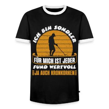 Sondengänger Ich bin Sondler Metallsucher - Männer Kontrast-T-Shirt - Schwarz/Weiß - Vorne - AI Model Female 172 light (172cm) & AI Model Male 178 light (178cm)