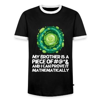 Je déteste le dicton de mon frère avec le portail de dessins animés - T-shirt contrasté Homme - noir/blanc - Devant - AI Model Female 172 light (172cm) & AI Model Male 178 light (178cm)