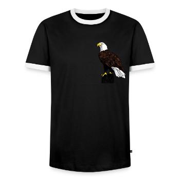 Eagle - Men's Ringer Shirt - black/white - Front - AI Model Female 172 light (172cm) & AI Model Male 178 light (178cm)