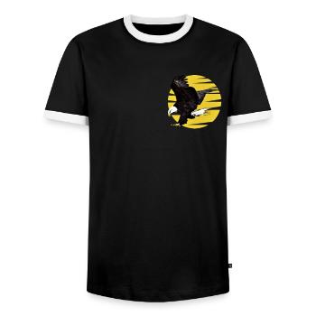 Eagle - Men's Ringer Shirt - black/white - Front - AI Model Female 172 light (172cm) & AI Model Male 178 light (178cm)