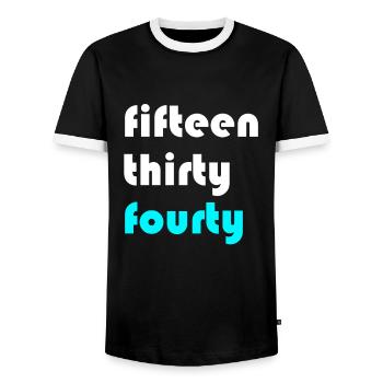 15 30 40 blanc - T-shirt contrasté Homme - noir/blanc - Devant - AI Model Female 172 light (172cm) & AI Model Male 178 light (178cm)