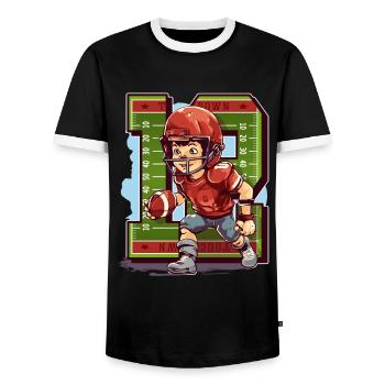 Anniversaire de football américain - 12 ans - T-shirt contrasté Homme - noir/blanc - Devant - AI Model Female 172 light (172cm) & AI Model Male 178 light (178cm)