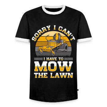 Lawn mowing Lawn mowers Gardeners Horticulture - Men's Ringer Shirt - black/white - Front - AI Model Female 172 light (172cm) & AI Model Male 178 light (178cm)