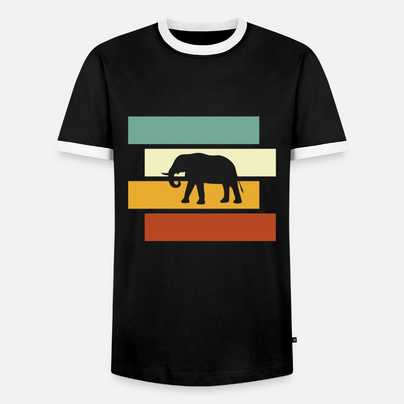 Elephant Retro - Men's Ringer Shirt - black/white