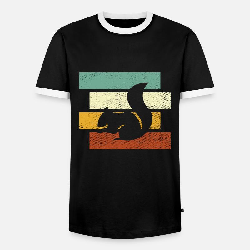 Eichhörnchen Retro - Männer Kontrast-T-Shirt - Schwarz/Weiß