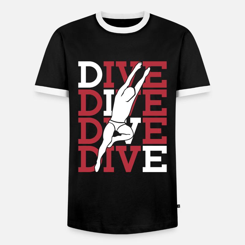 Diving Divers - Men's Ringer Shirt - black/white