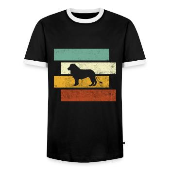 Lion Rétro - T-shirt contrasté Homme - noir/blanc - Devant - AI Model Female 172 light (172cm) & AI Model Male 178 light (178cm)