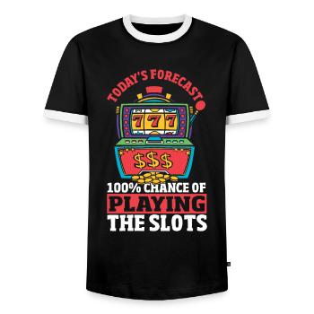 La prédiction d’aujourd’hui a 100% de chances d’être sur - T-shirt contrasté Homme - noir/blanc - Devant - AI Model Female 172 light (172cm) & AI Model Male 178 light (178cm)