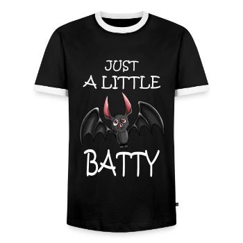 Kids Bat Bats Costume Halloween - Men's Ringer Shirt - black/white - Front - AI Model Female 172 light (172cm) & AI Model Male 178 light (178cm)