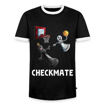 Basketball Dunking Bauer schlägt König Brettspiell - Männer Kontrast-T-Shirt - Schwarz/Weiß - Vorne - AI Model Female 172 light (172cm) & AI Model Male 178 light (178cm)