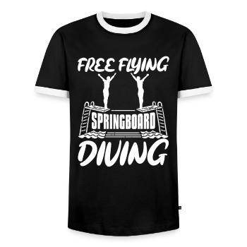 Diving Divers - Men's Ringer Shirt - black/white - Front - AI Model Female 172 light (172cm) & AI Model Male 178 light (178cm)