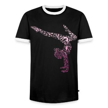 Rhythmische Kunstsportgymnastik - Männer Kontrast-T-Shirt - Schwarz/Weiß - Vorne - AI Model Female 172 light (172cm) & AI Model Male 178 light (178cm)