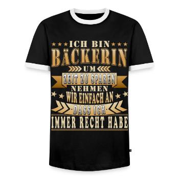Bäcker Bäckerin Backen Bäckerei Lustig Geschenk - Männer Kontrast-T-Shirt - Schwarz/Weiß - Vorne - AI Model Female 172 light (172cm) & AI Model Male 178 light (178cm)