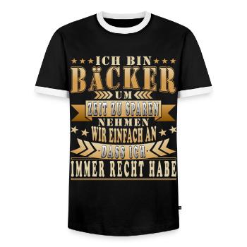 Lustige Bäcker Sprüche Geschenkidee - Männer Kontrast-T-Shirt - Schwarz/Weiß - Vorne - AI Model Female 172 light (172cm) & AI Model Male 178 light (178cm)