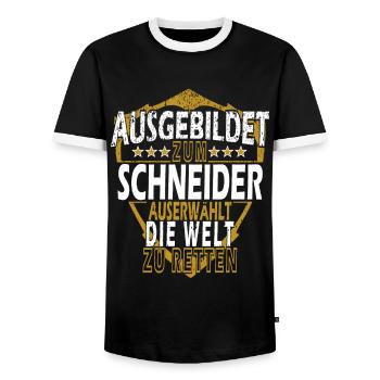 Schneider - Männer Kontrast-T-Shirt - Schwarz/Weiß - Vorne - AI Model Female 172 light (172cm) & AI Model Male 178 light (178cm)