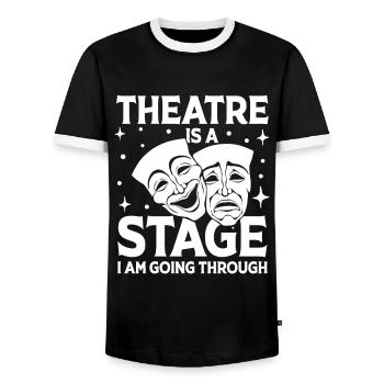 Theatre Is A Stage I Am Going Through - Männer Kontrast-T-Shirt - Schwarz/Weiß - Vorne - AI Model Female 172 light (172cm) & AI Model Male 178 light (178cm)