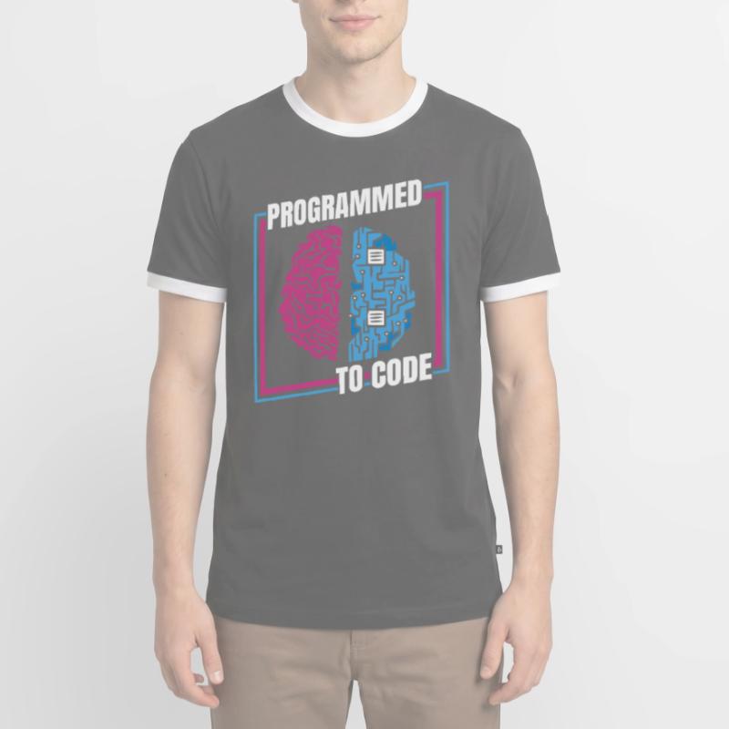 Développeur Coder Programmeur Cerveau T-shirt contrasté Homme