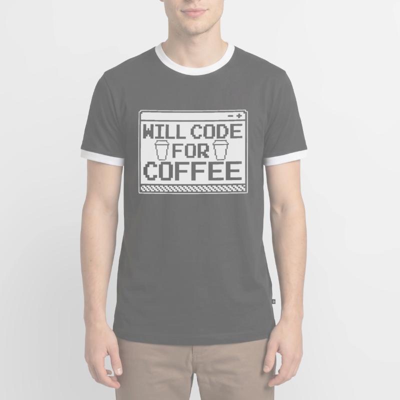 Developer Coder Programmer Coffee Men's Ringer Shirt