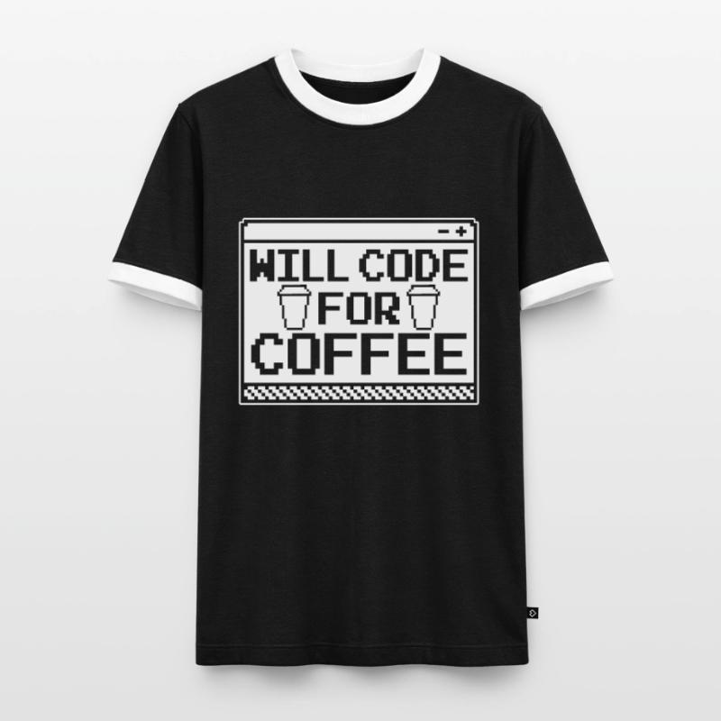 Developer Coder Programmer Coffee Men's Ringer Shirt