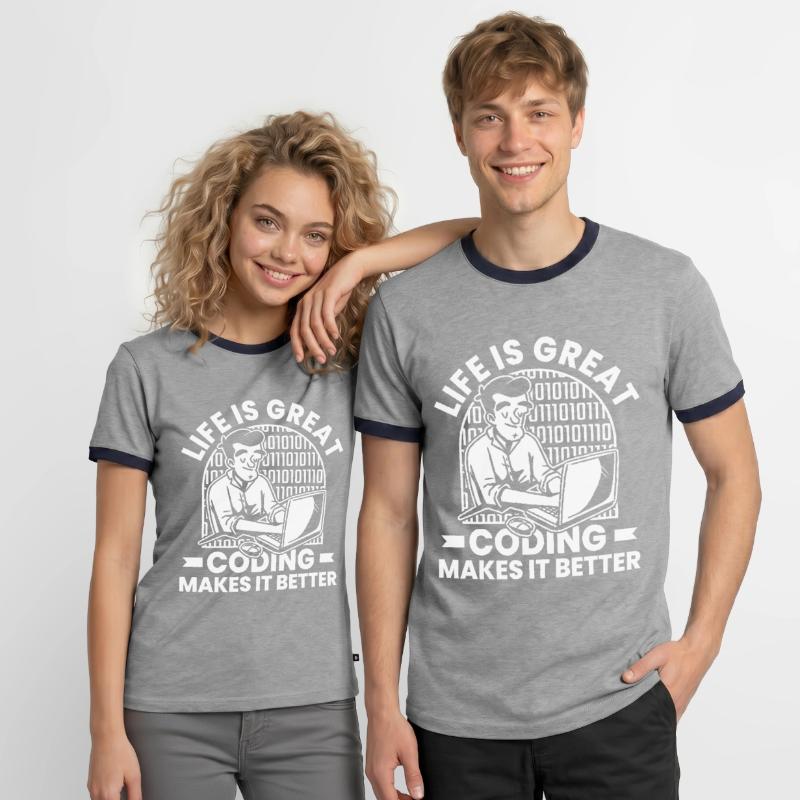 Developer Coder Programmer Humor Men's Ringer Shirt