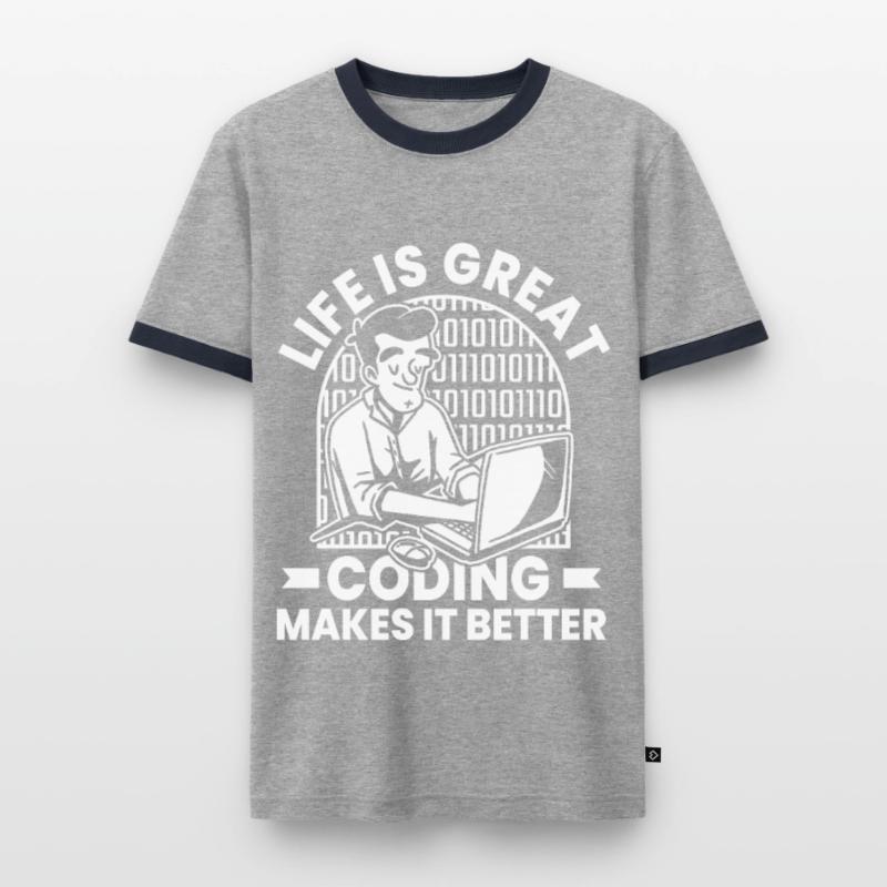 Developer Coder Programmer Humor Men's Ringer Shirt