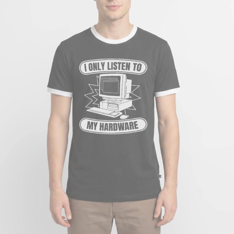 Entwickler Coder Programmierer Hardware Männer Kontrast-T-Shirt