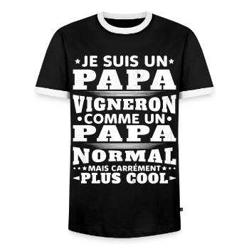Je Suis un Papa Vigneron / Homme Vigneron Cadeau - T-shirt contrasté Homme - noir/blanc - Devant - AI Model Female 172 light (172cm) & AI Model Male 178 light (178cm)