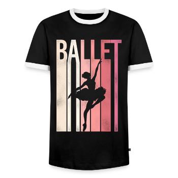 Ballet Dancer Dance Girl Ballerina - Männer Kontrast-T-Shirt - Schwarz/Weiß - Vorne - AI Model Female 172 light (172cm) & AI Model Male 178 light (178cm)