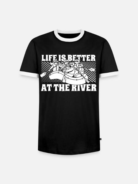 Rafting Wildwasser Rafting - Männer Kontrast-T-Shirt - Schwarz/Weiß