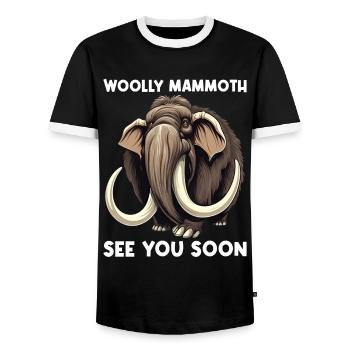 Ich mag halt einfach Mammuts Mammut - Männer Kontrast-T-Shirt - Schwarz/Weiß - Vorne - AI Model Female 172 light (172cm) & AI Model Male 178 light (178cm)