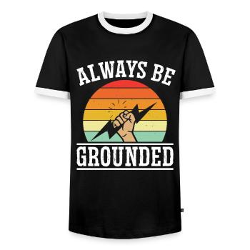 Elektriker Always Be Grounded Elektroingenieur - Männer Kontrast-T-Shirt - Schwarz/Weiß - Vorne - AI Model Female 172 light (172cm) & AI Model Male 178 light (178cm)