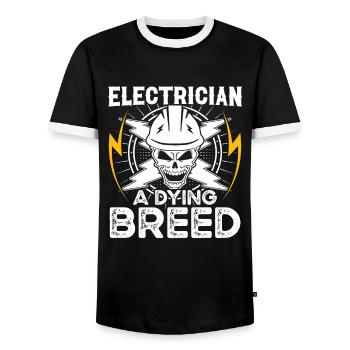 Elektriker A Dying Breed Elektroingenieur Elektrik - Männer Kontrast-T-Shirt - Schwarz/Weiß - Vorne - AI Model Female 172 light (172cm) & AI Model Male 178 light (178cm)