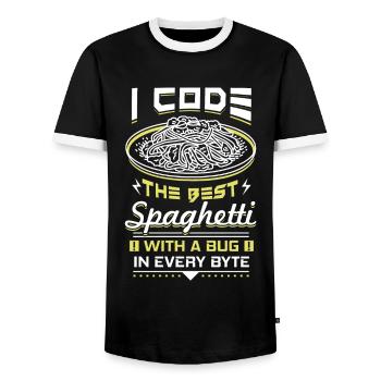 Computerprogrammierung - Männer Kontrast-T-Shirt - Schwarz/Weiß - Vorne - AI Model Female 172 light (172cm) & AI Model Male 178 light (178cm)