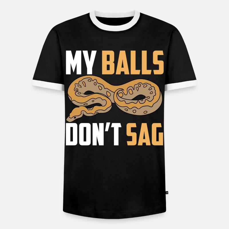 Ball python snake - Men's Ringer Shirt - black/white