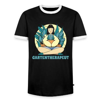 Hobby gardener garden - Men's Ringer Shirt - black/white - Front - AI Model Female 172 light (172cm) & AI Model Male 178 light (178cm)