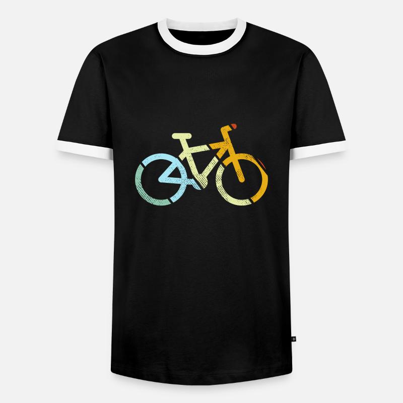 Bicycle Retro - Men's Ringer Shirt - black/white