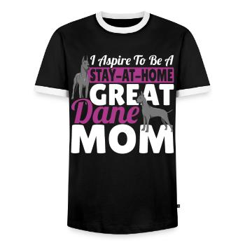 I Aspire To Be A Stay-At-Home Great Dane Mom - Men's Ringer Shirt - black/white - Front - AI Model Female 172 light (172cm) & AI Model Male 178 light (178cm)