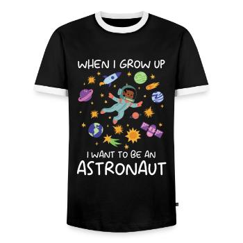 Astronaut I Want To Be An Astronaut Space - Men's Ringer Shirt - black/white - Front - AI Model Female 172 light (172cm) & AI Model Male 178 light (178cm)