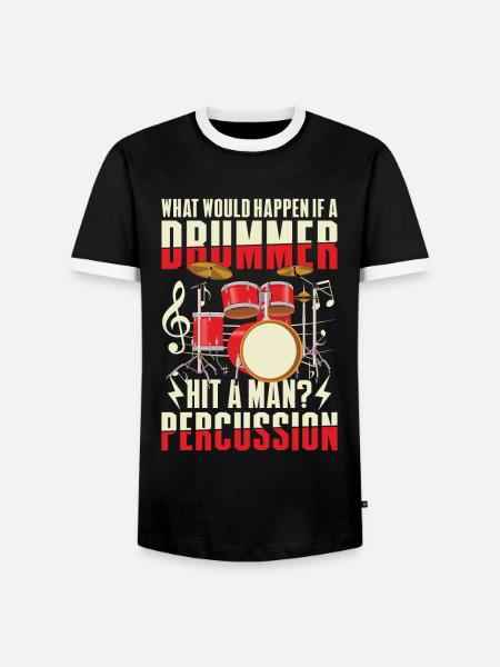 Schlagzeuger Schlagzeug Drumsticks - Männer Kontrast-T-Shirt - Schwarz/Weiß