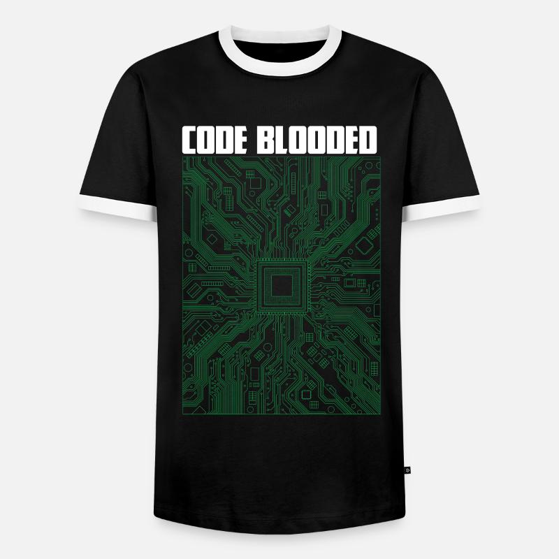 Code blooded - Männer Kontrast-T-Shirt - Schwarz/Weiß
