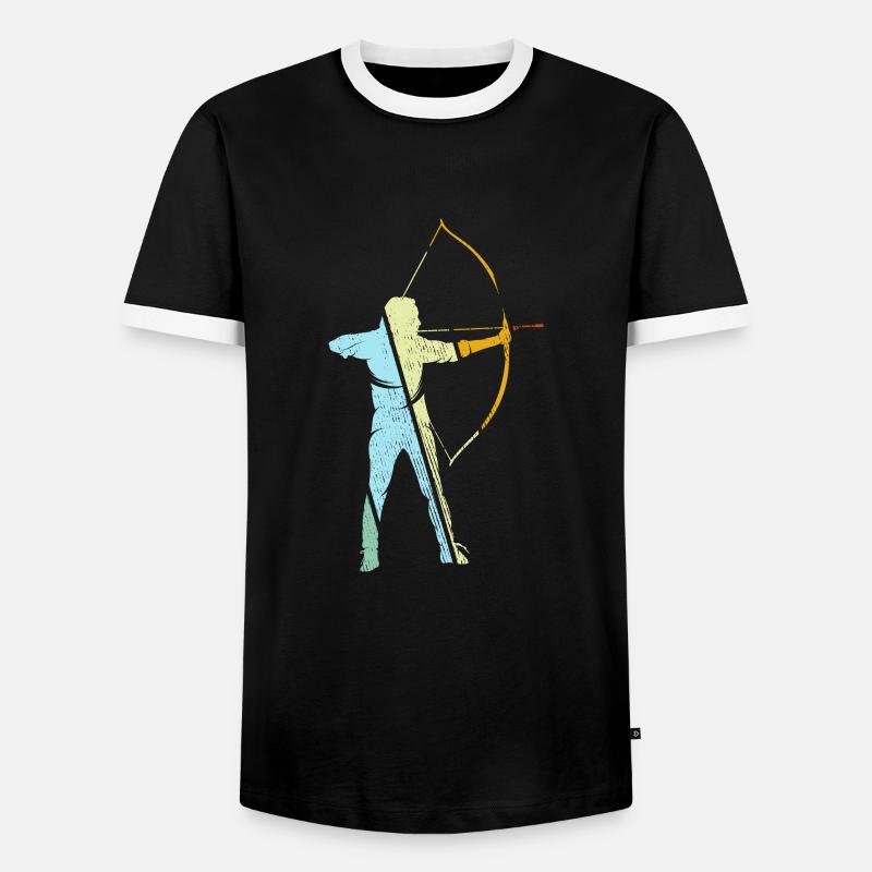 Bogenschießen Retro - Männer Kontrast-T-Shirt - Schwarz/Weiß