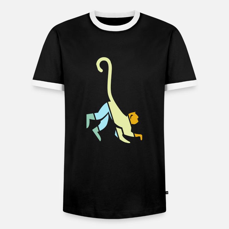 Monkey Retro - Men's Ringer Shirt - black/white