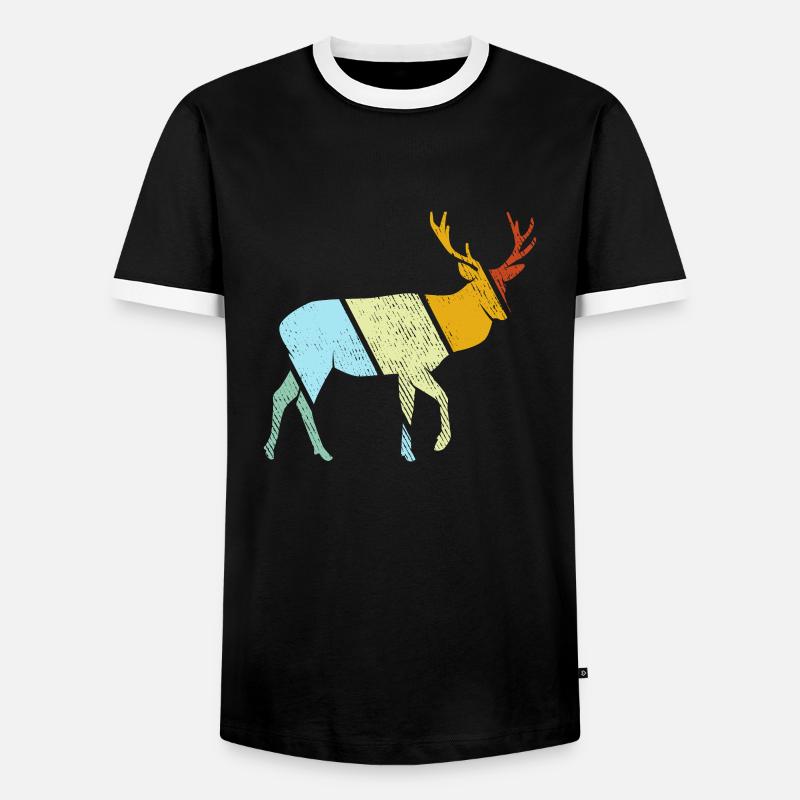 Hirsch Retro - Men's Ringer Shirt - black/white