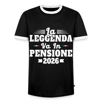 Humour Cadeau Retraité - 2026 Retraité En 2026 - T-shirt contrasté Homme - noir/blanc - Devant - AI Model Female 172 light (172cm) & AI Model Male 178 light (178cm)