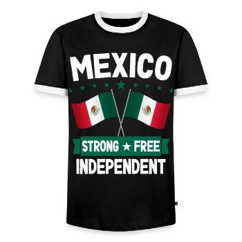 Mexico - Men's Ringer Shirt - black/white - Front - AI Model Female 172 light (172cm) & AI Model Male 178 light (178cm)