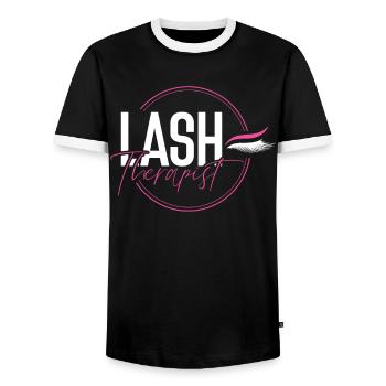 Esthéticienne Esthéticienne Soins de la Peau - T-shirt contrasté Homme - noir/blanc - Devant - AI Model Female 172 light (172cm) & AI Model Male 178 light (178cm)