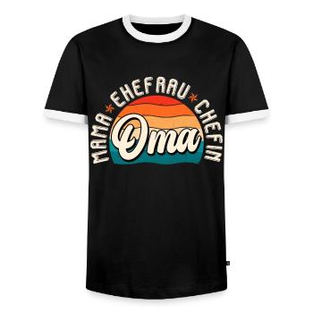 Oma Chefin Großmutter Muttertag Granny Ehefrau - Männer Kontrast-T-Shirt - Schwarz/Weiß - Vorne - AI Model Female 172 light (172cm) & AI Model Male 178 light (178cm)