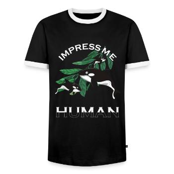 Orca Wal Schwertwal Lustig - Männer Kontrast-T-Shirt - Schwarz/Weiß - Vorne - AI Model Female 172 light (172cm) & AI Model Male 178 light (178cm)